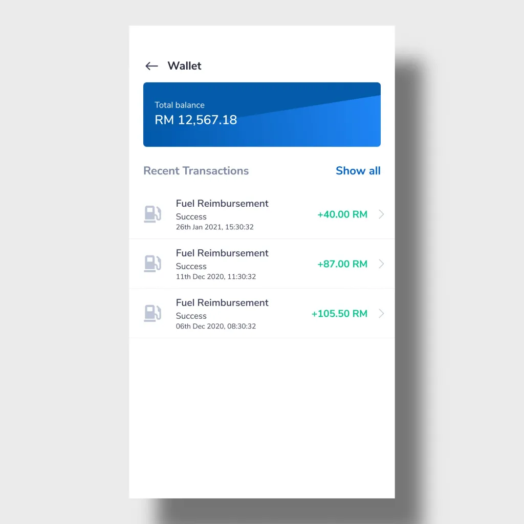 Socar wallet view